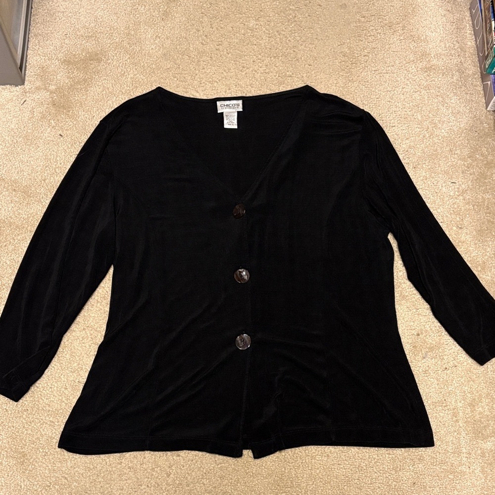 Chico's Travelers Charcoal Top